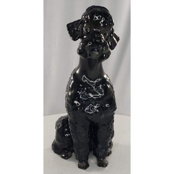 Hutschenreuther Black Poodle Figurine Sitting Hans Achtziger Germany Vintage - Picture 2 of 9